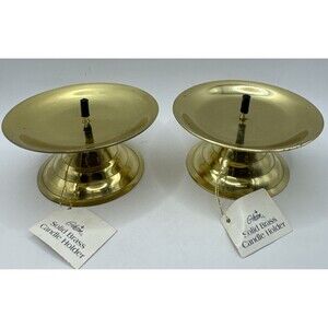 NWT OS VTG MCM 2 Brass Candle Holders  Holder